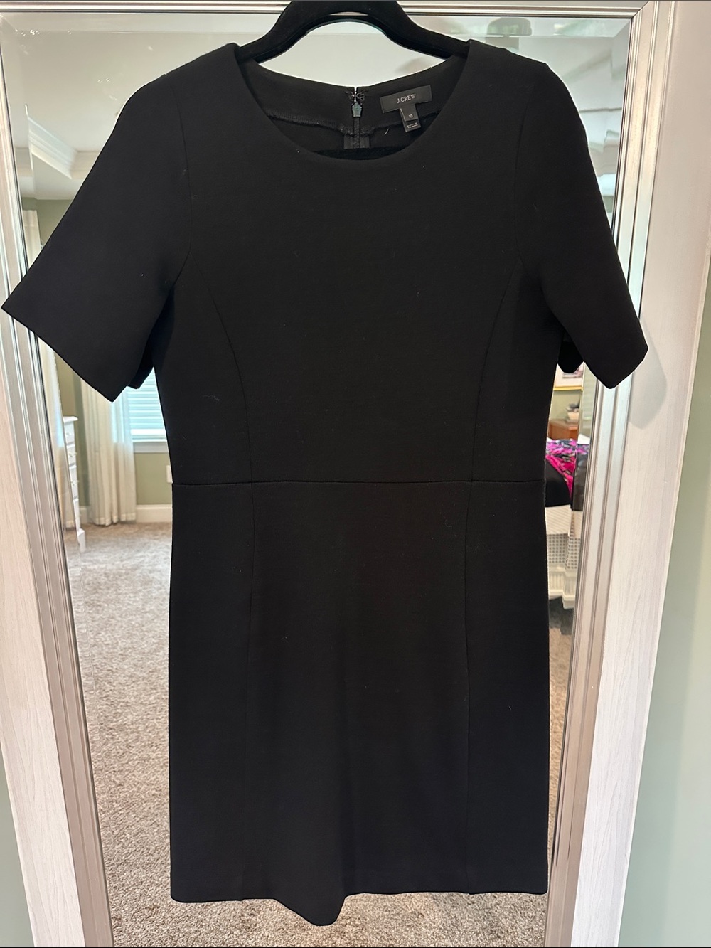 J. Crew Black Short-Sleeve Sheath Dress